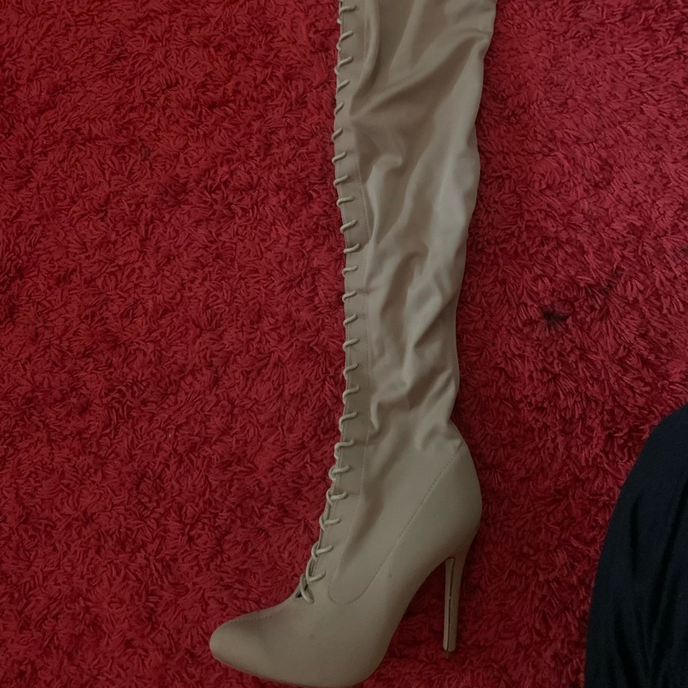 Misguided high tan laced boots